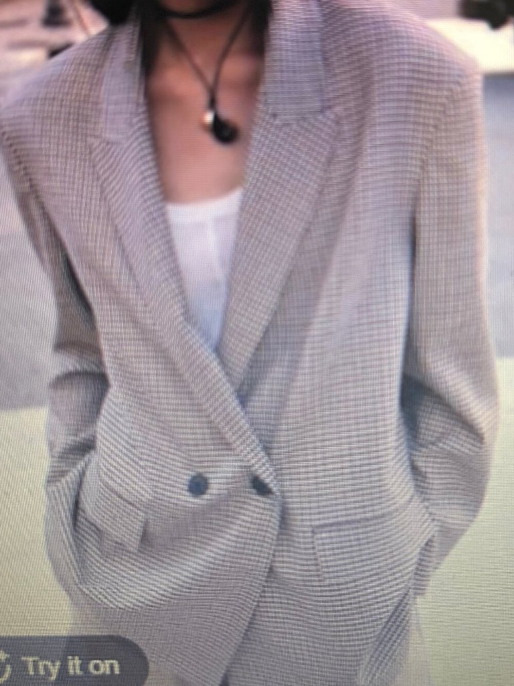Zara oversized blazer heritage check tweed XS